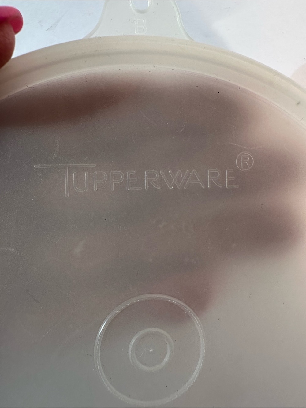 Vintage Lot Of 2 Tupperware Sheer Clear Replacement Lids 227 & 238 Preowned - Picture 5 of 8